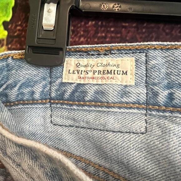 Levi's Premium Crossover Straight Leg Jeans Womens 26/2 27/4 Raw Edge Hem - Picture 5 of 8